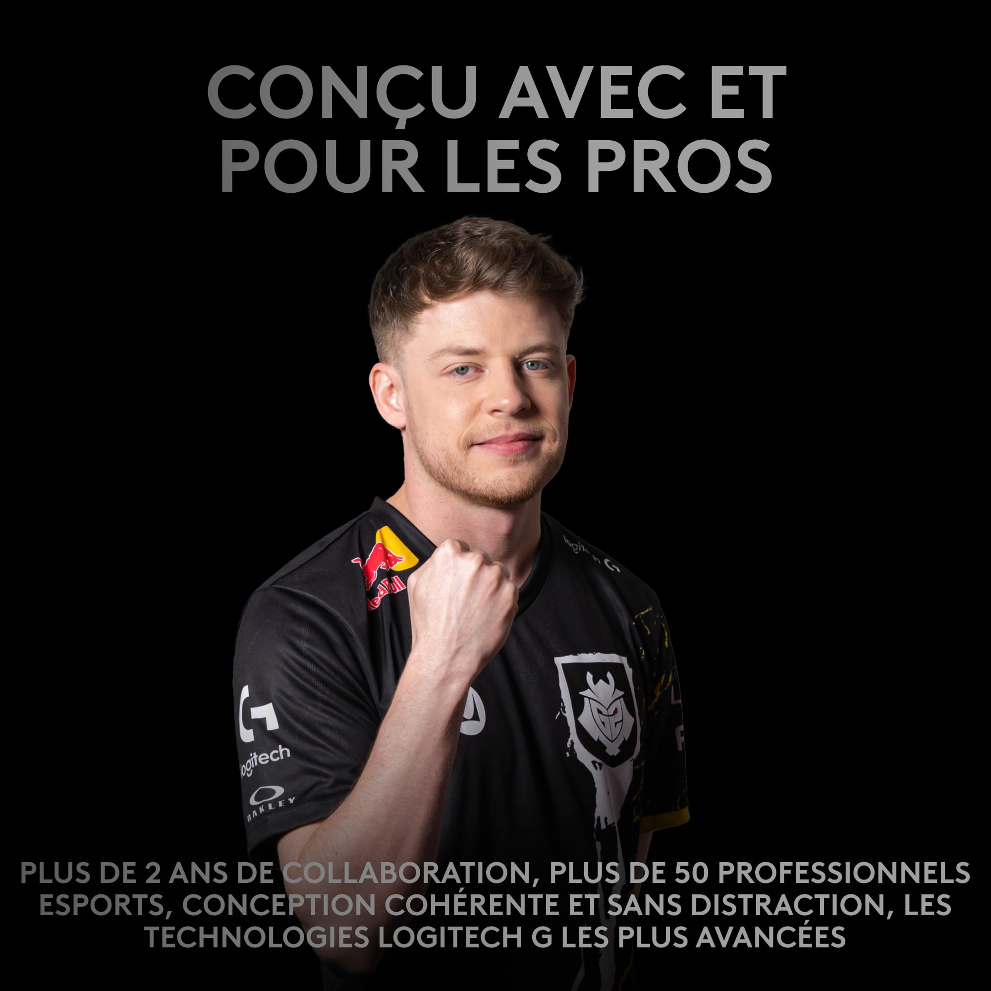 Logitech G PRO Souris Gamer sans fil, Capteur Gaming HERO 16K, 16000 PPP, RVB, Ultra-Léger, 4 à 8 Boutons Programmables, Batterie Longue Durée, Mémoire Intégrée, PC/Mac -Version Allemande - Noire