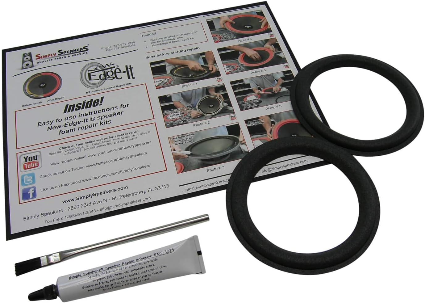 Boston Acoustics 5 Inch Filled Fillet Foam Speaker Repair Kit FSK-528 (Pair)