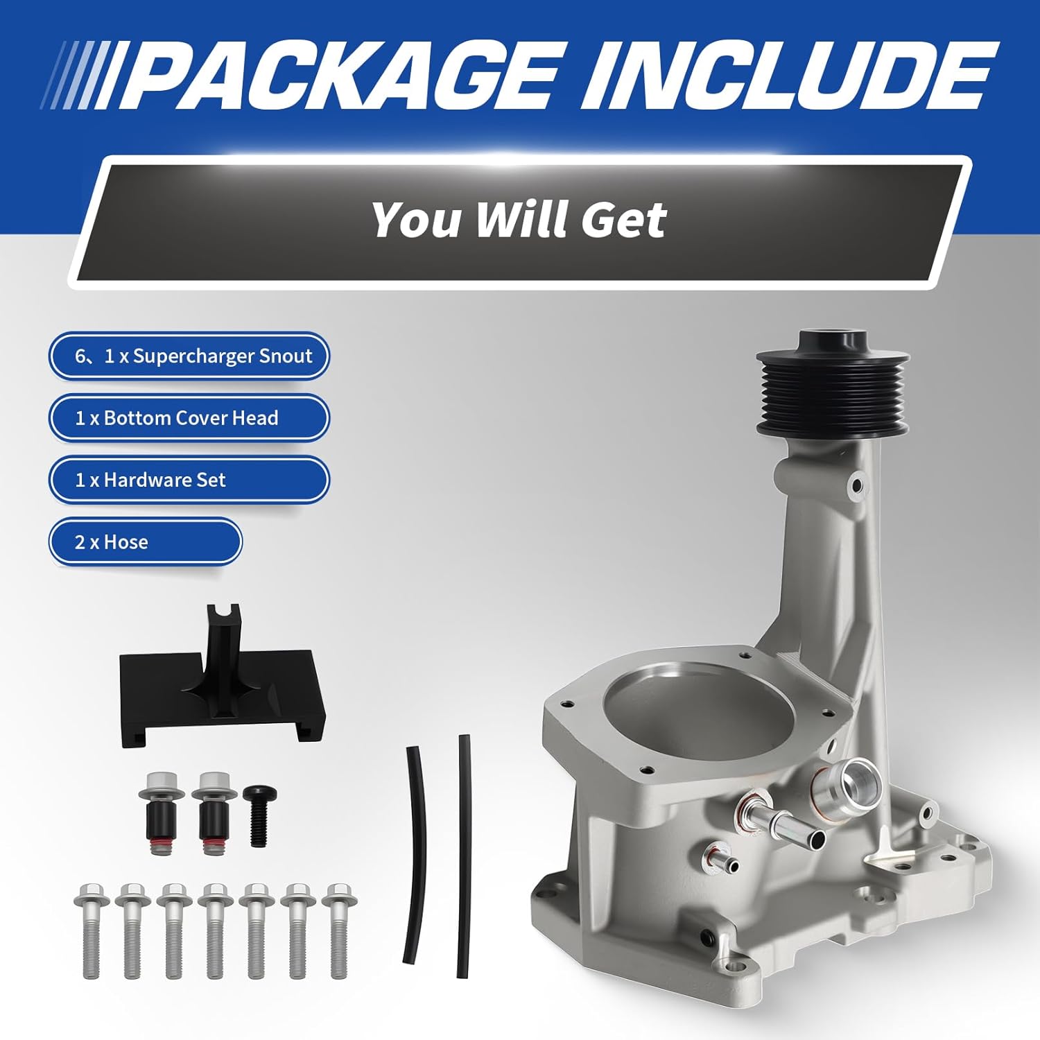 LR088564 LR058080 Supercharger Snout Rebuild Kit 5.0L Compatible with XJ XKR XFR 2010-2013 XF 2010-2015 XFR-S 2013 XKR-S 2012 2013 Range 2010-2013 C2D38554