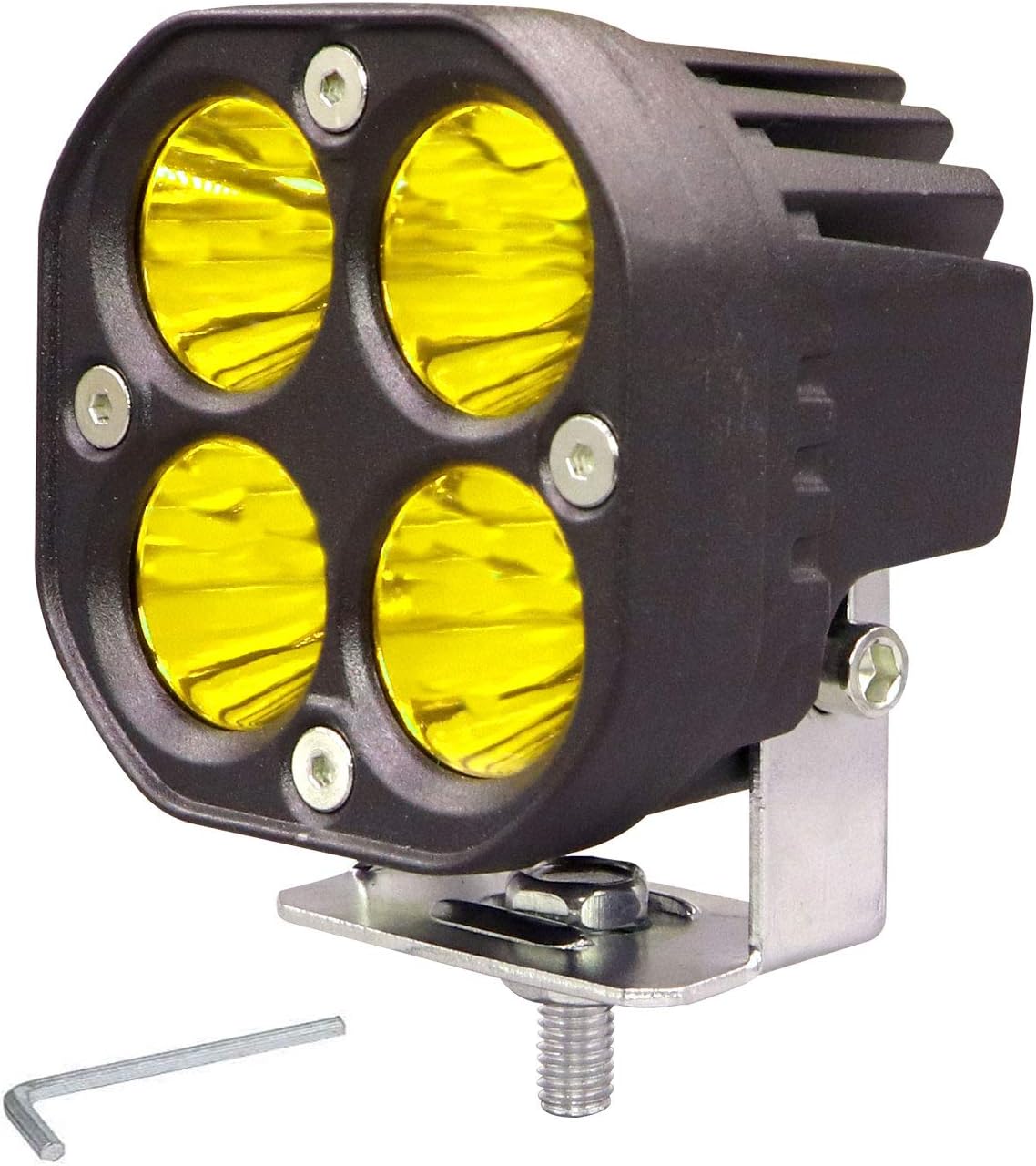 - AllExtreme EX40YL1 4 LED Fog Light Super Bright Spot Flood Beam Driving Lamp for Motorcycle Cars Bikes & SUV (40W, Yellow Light, 1 Pc)
