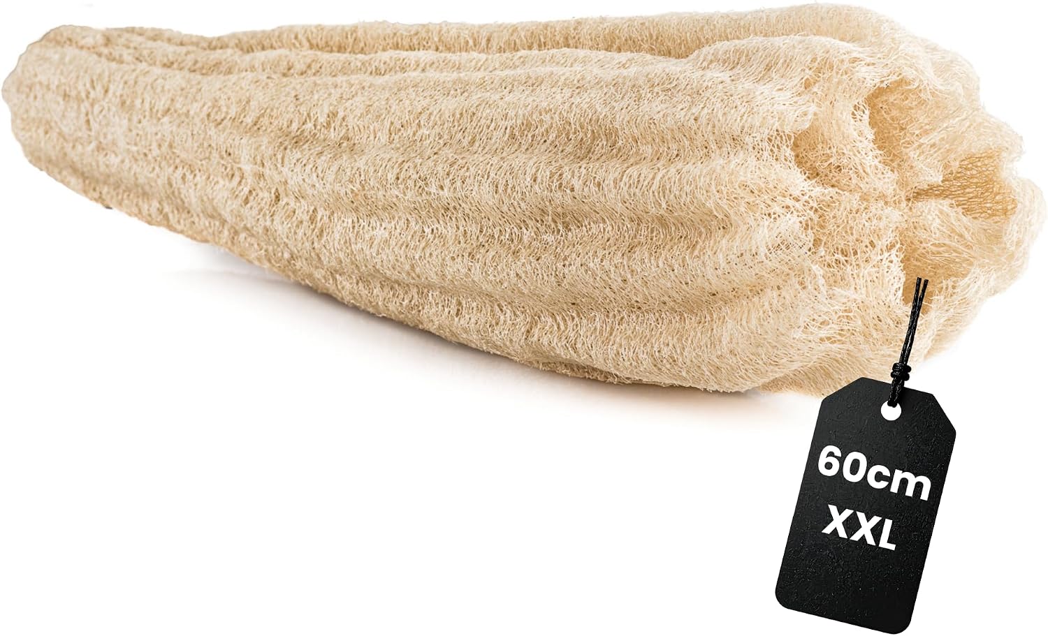 Naturalna gąbka do mycia trukwy – gąbka do kąpieli z trukwy wykonana w 100% z naturalnego materiału – XXL gąbka peelingowa do ciała i prysznica (1, 60 cm)