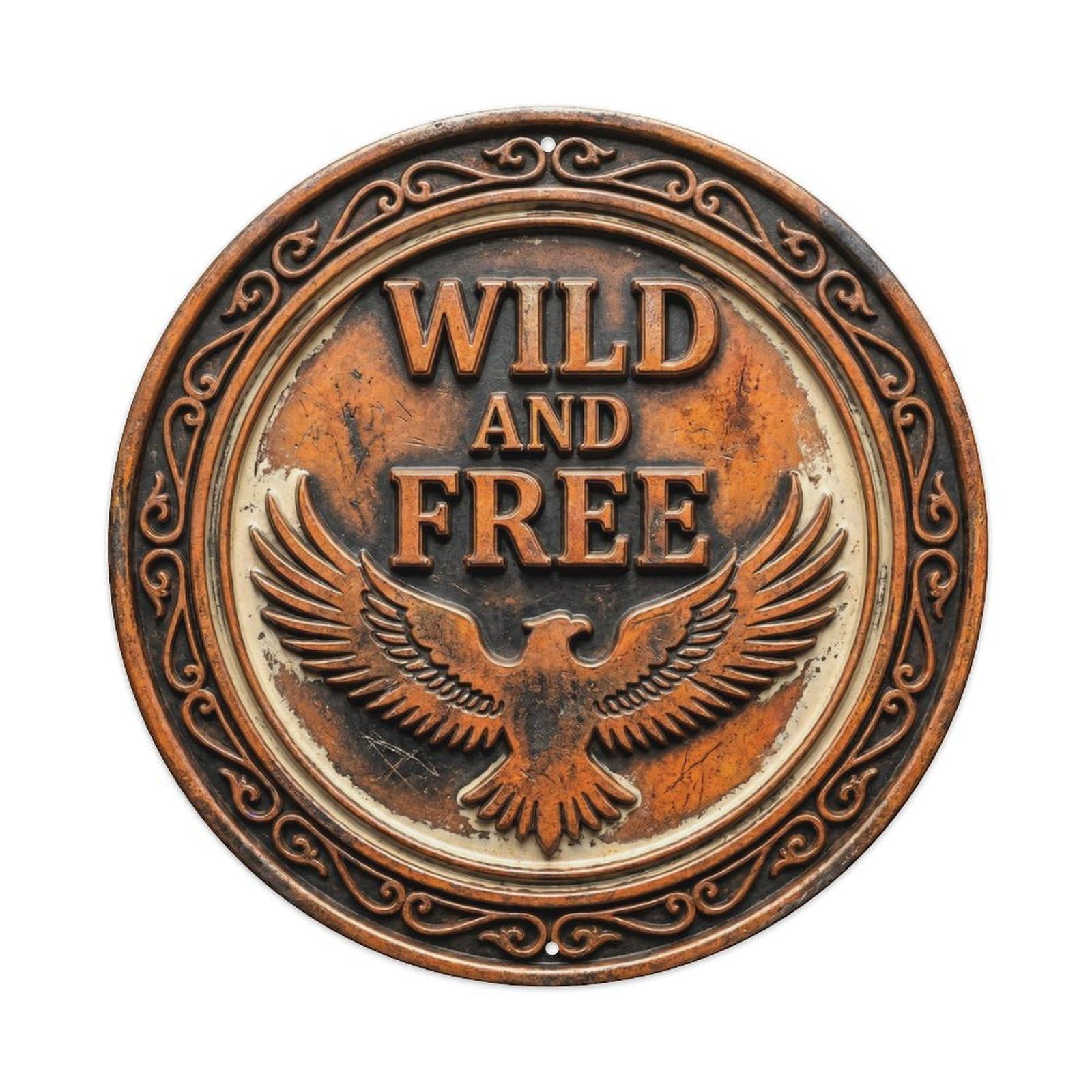 Wild And Free Nostalgic Workshop Accessory Retro Slogans Metal Tin Sign