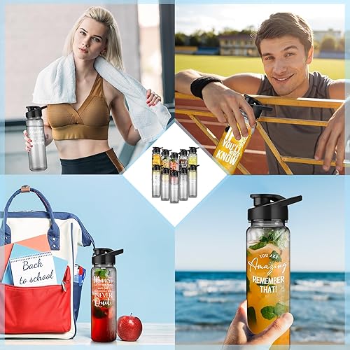 Miniatura 7 de Rtteri 10 piezas de regalos de agradecimiento a los empleados, botella de agua de plástico de 24 onzas para hombres y mujeres, regalos inspiradores