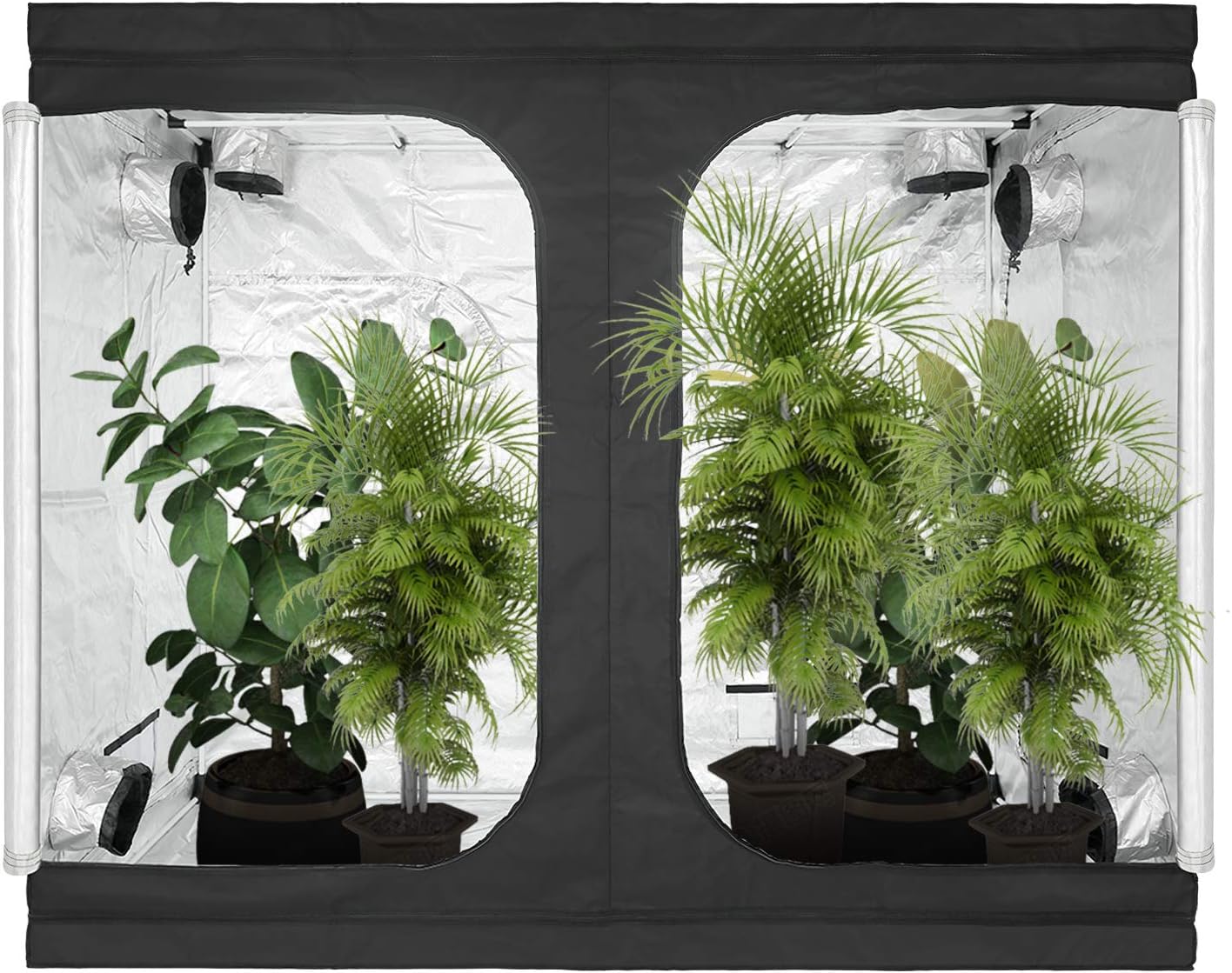 GA Grow Tent 240x120x200 CM C-Series Reflective Mylar Hydroponic Grow Tent with Waterproof Floor Tray for Indoor Plant Growing Greenhouse Tent 4x8 96"x48"x80" (240x120x200 CM)