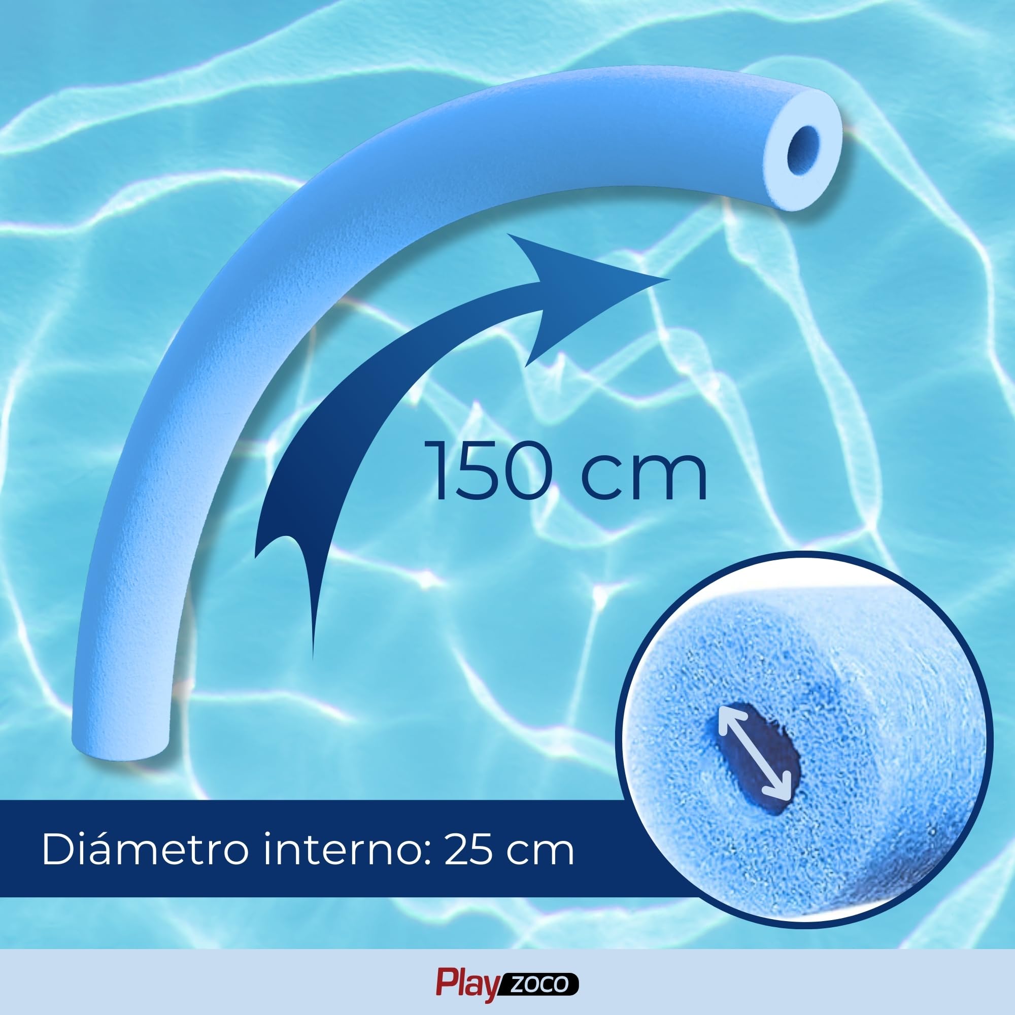 Churro de Piscina, Churro natación, Fideos para el Agua, Fideo Espuma para Nadar, Flexible Apto para niños y Adultos, Flotadores para Piscina, 6 cm diámetro x 150 cm Largo