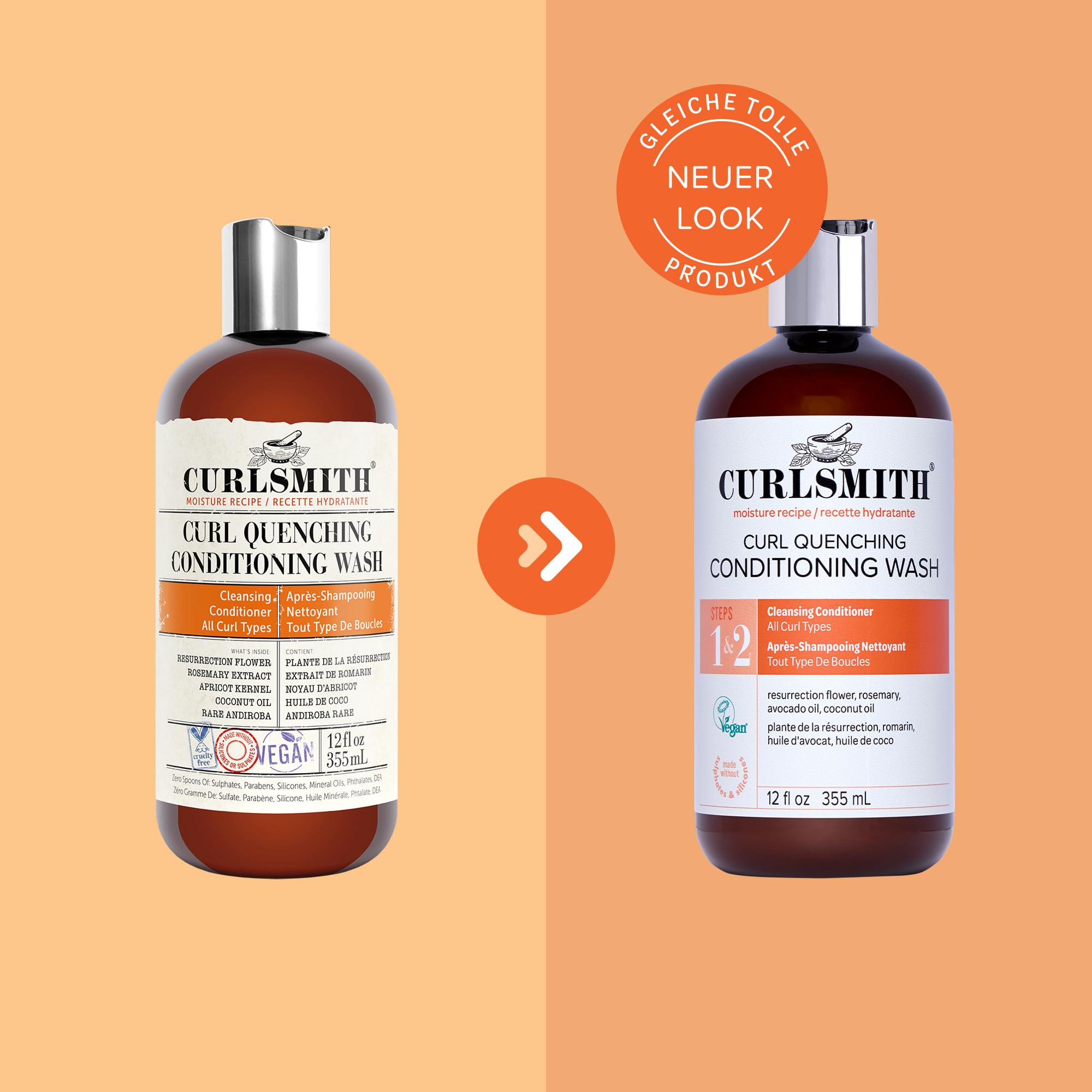 Curlsmith Curl Quenching Conditioning Wash - Co-Wash Cleanser, Sulfatfreier Co-Wash, Für alle Lockentypen, Vegan und tierversuchsfrei (3 oz)