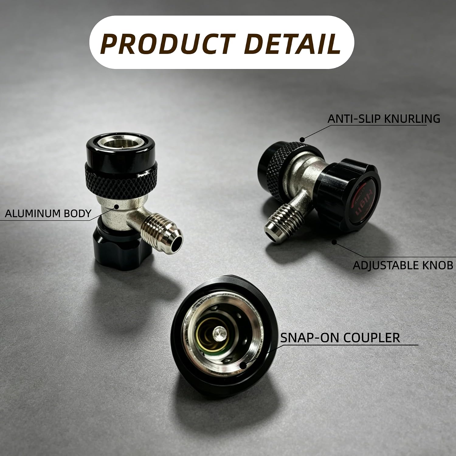 Adjustable R134a Quick Coupler Adapter Set, High & Low Side AC Manifold Gauge Hose Conversion Kit, 1/4" SAE Flare for Automotive Air Conditioning Charging, Professional Brass Refrigerant Fittings