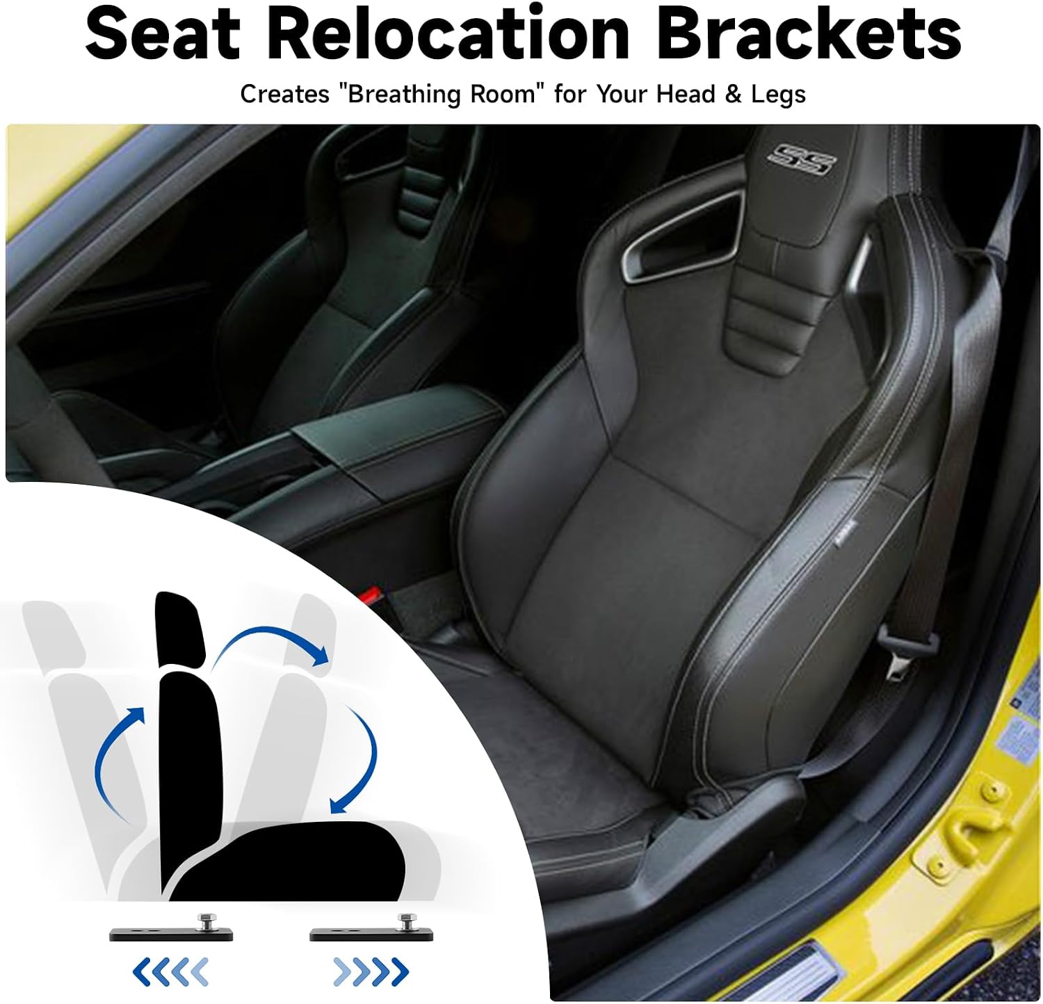 Camaro Firebird 1967-2002 Seat Relocation Kit | 4 Brackets & Hardware for 1.5-2" Lift