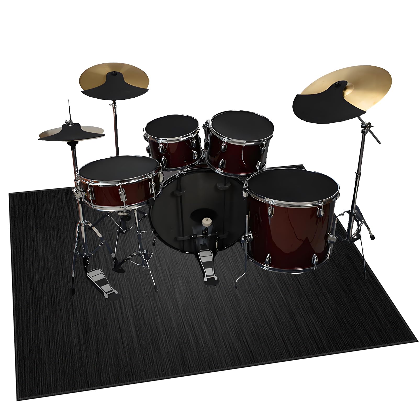 Tappeto Batteria Insonorizzato, Tappeti Antiscivolo Domestico, Tappetino per Batteria Elettronica, Drum Carpet per Rullante Grancassa Tamburo Jazz Batteria, Tappetini Strumenti Musicali 160 x 140 cm