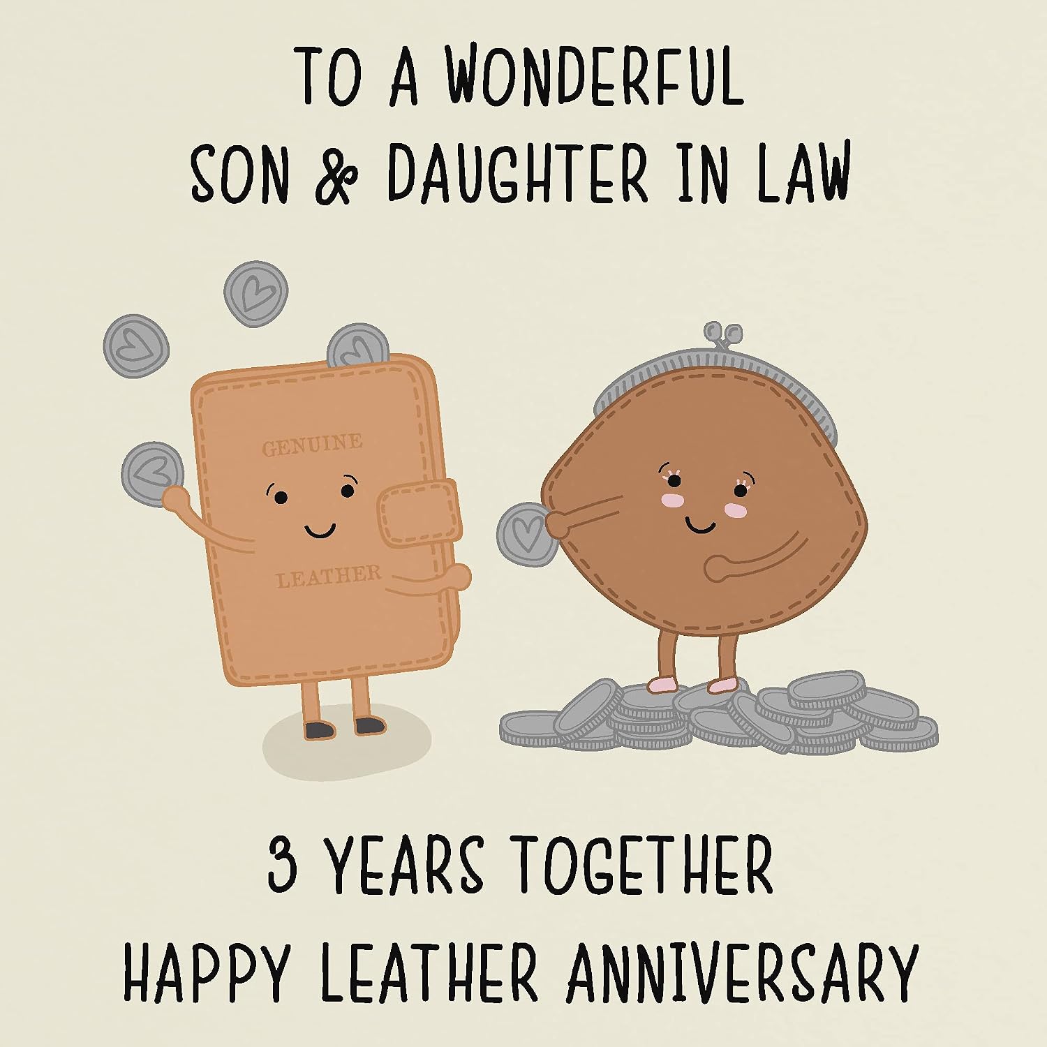 Hunts England, Large Son And Daughter In Law 3rd Anniversary Card, To A Wonderful Son & Daughter In Law, 3 Years Together - Image 3