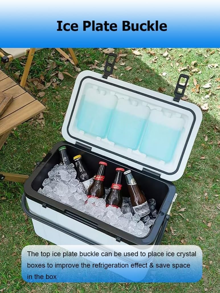 18/32 Quarts Triple-Layered Drybox Cooler and Small Hard Shell Lunchbox, Insulated Cooler with Handle Ice Pail for Camping