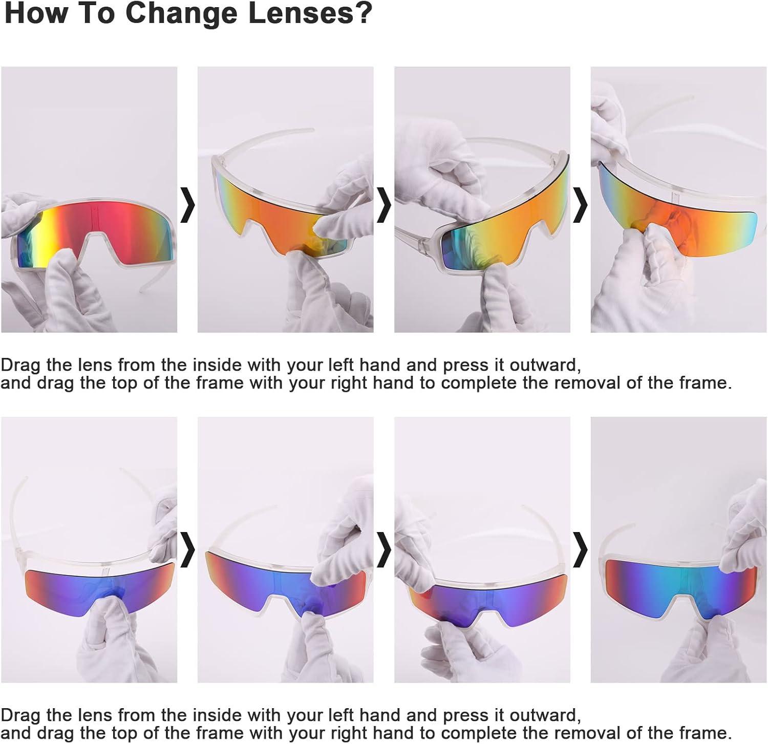 WANWAN Cycling Sunglasses with 4 Lenes for Men Women Large Frame Sport Sunglasses Baseball Golf Fishing Running - Image 3