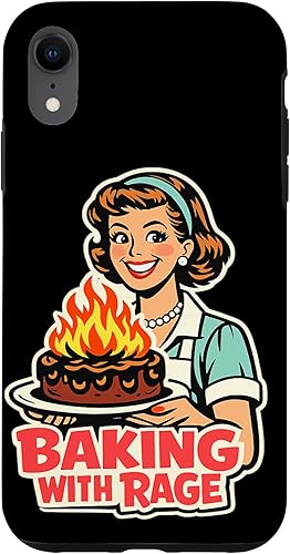 Baking with Rage Retro 1950s Housewife Pop Art Humor Case for iPhone XR