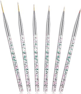 Maitys 6pcs Fine Point Eyeliner Brushes Set - Precision Thin Gel Liner Wands for Graphic Eye Makeup (Bright Style)