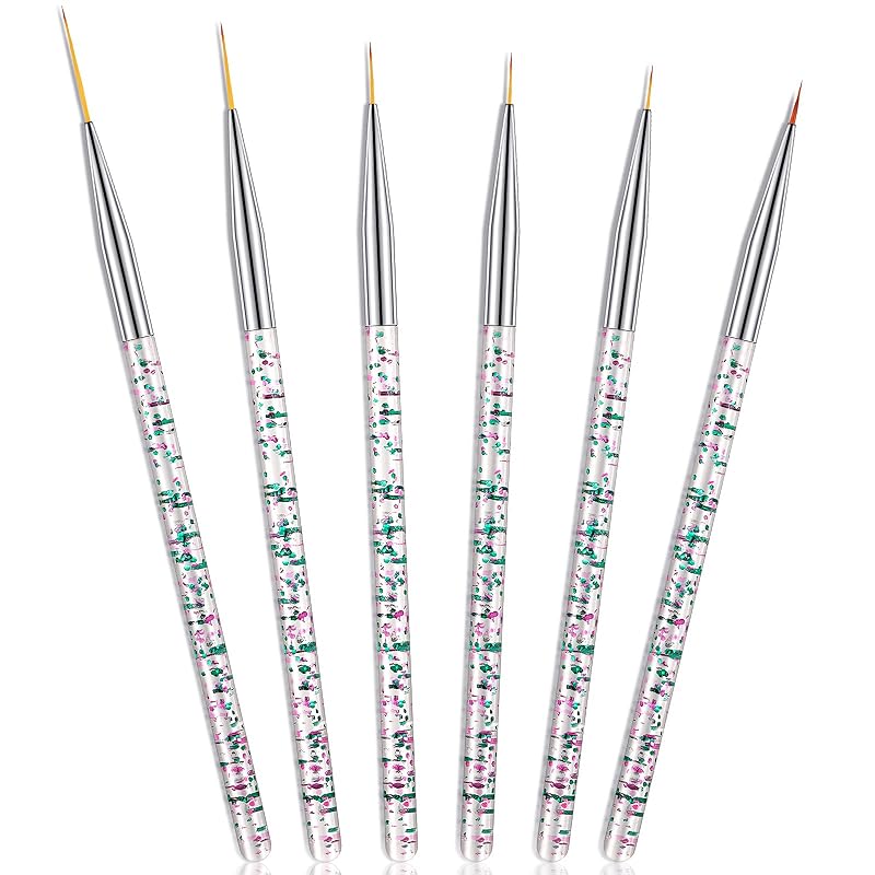 Maitys Kit com 6 Pincéis para Delineador de Olhos com Ponta Fina, Bright Style