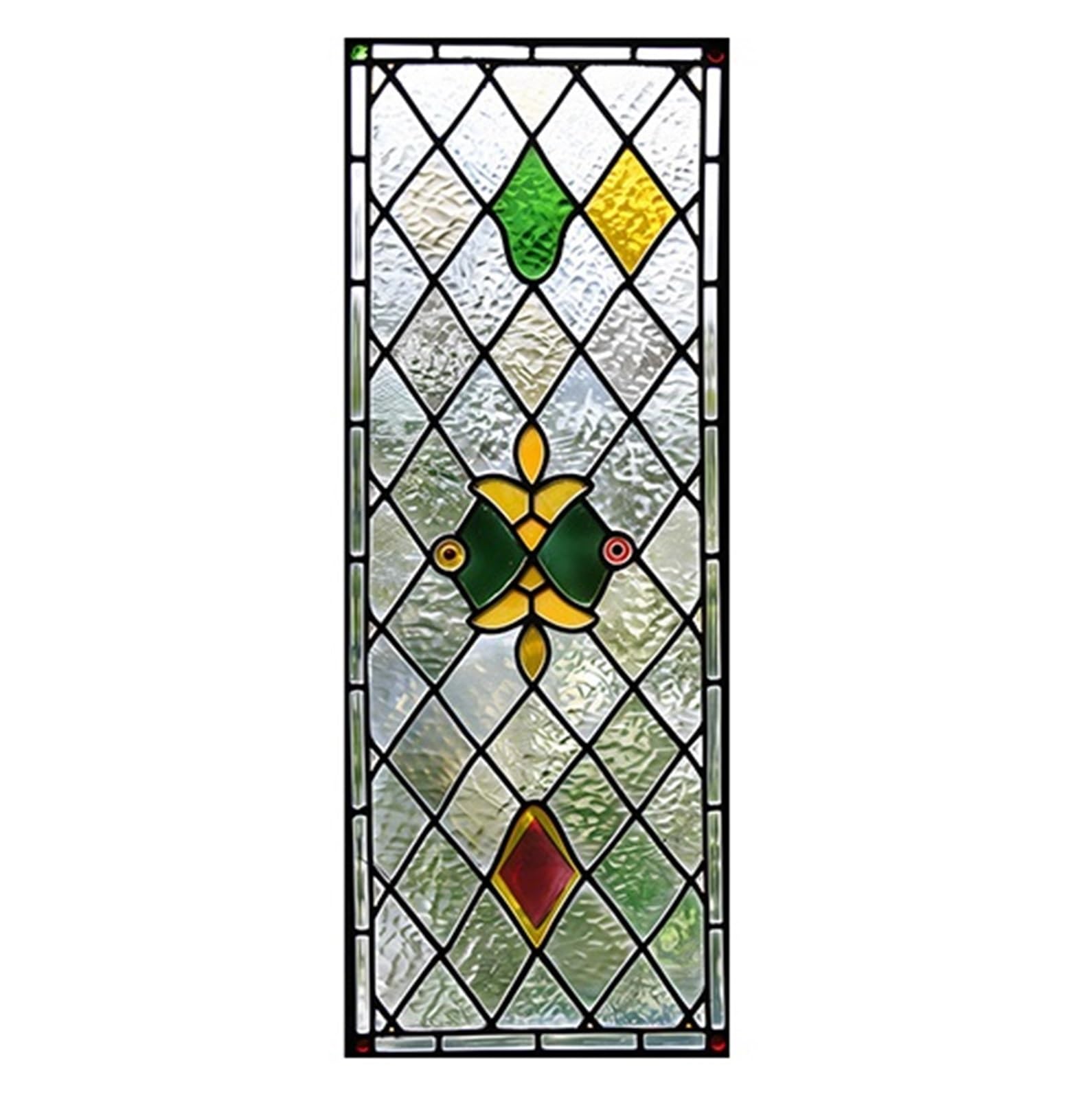 Mdsiokhj Color 2 Stained Glass Window Film Vintage Tinted Window Glass With Anti-Peeping Film Anti-Light Electrostatic Scrub(,60X100cm)