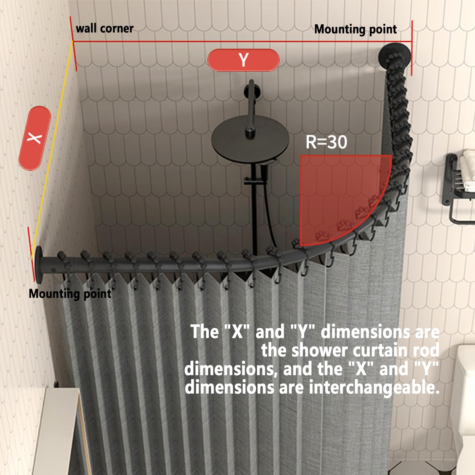 Folble - Separador magnético Waterof para baño con barra curvada, perfecto para tiendas de ropa, vestuarios y paneles solares mejorados