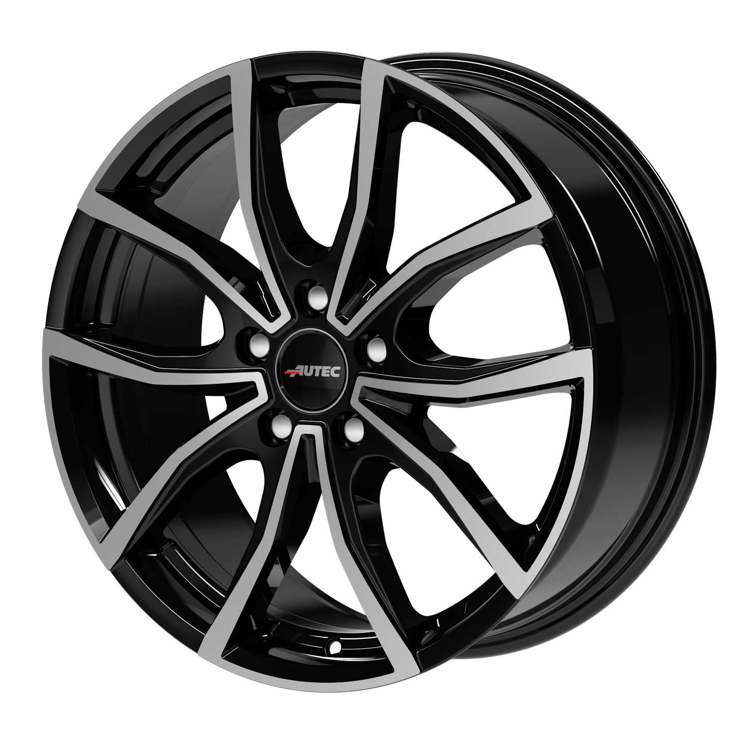 4x AUTEC Felgen Alufelgen VIDRON 6.5x16 ET45 5x108 Schwarz poliert kompatibel mit Ford Focus C-MAX S-MAX Mondeo Transit Connect Kuga Galaxy Puma To