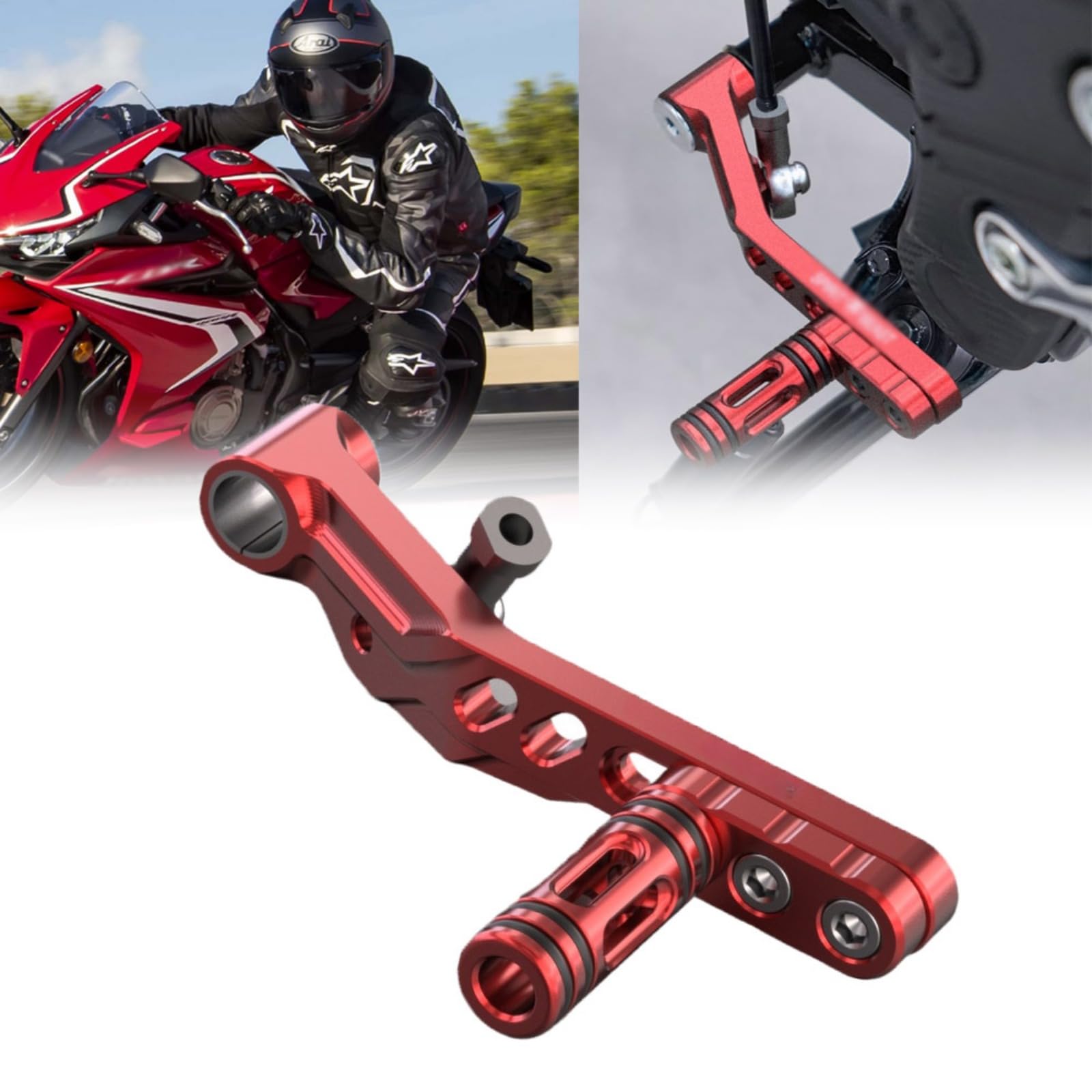 MAIYD for CBR400R CB400F CB400X NX400 cbr400r cb400f cb400x nx400 2023 2024 2025 2026 Motorcycle Adjustable Gear Lever Aluminum Alloy Gear Shift Gear Change Pedal Shift Levers (Red)