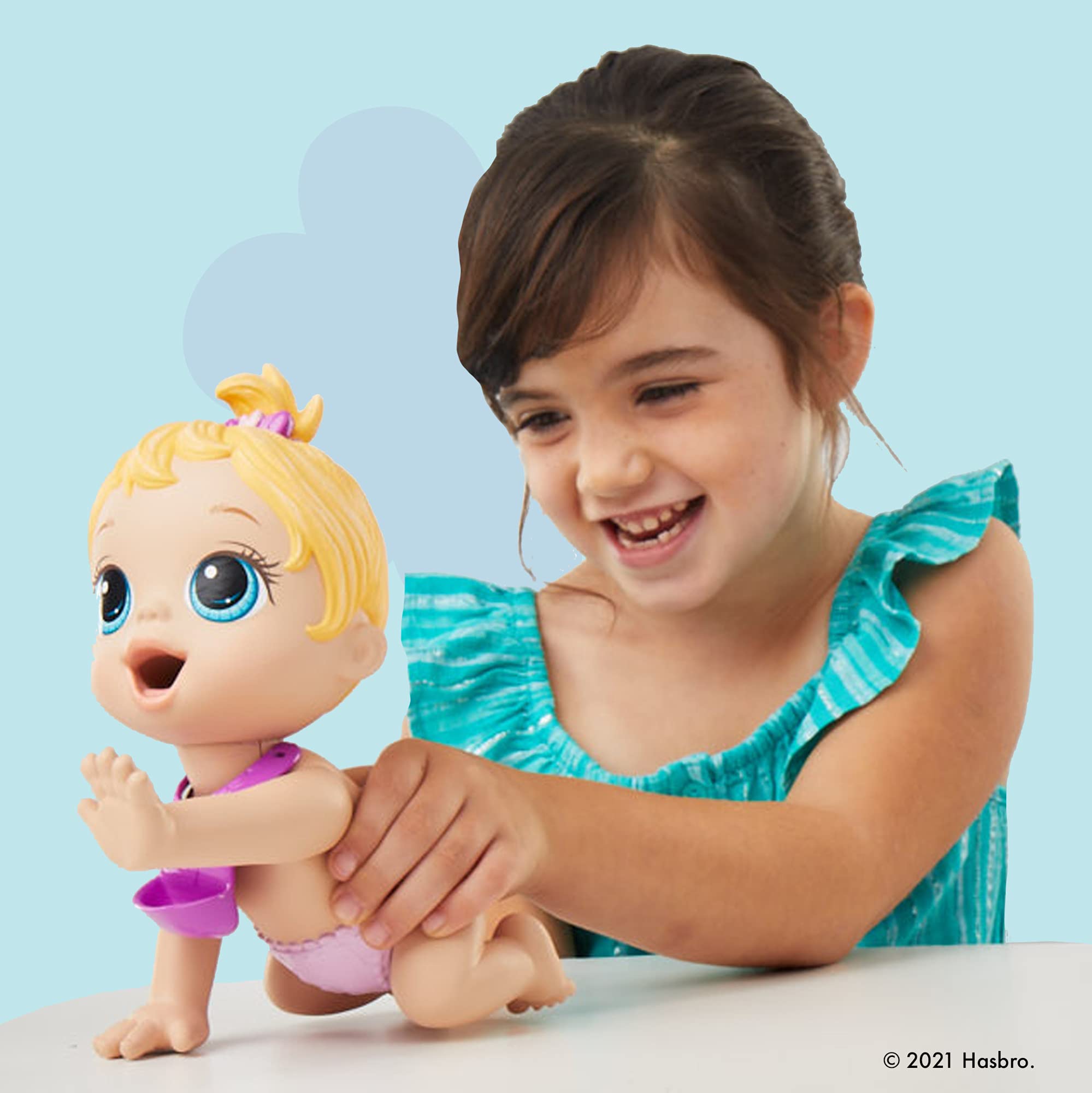 Baby Alive Lil Snacks Puppe, Eats and Poops, Snack-Thema, 20,3 cm, Baby-Puppe, Snackbox-Form, Spielzeug für Kinder ab 3 Jahren, Blondes Haar