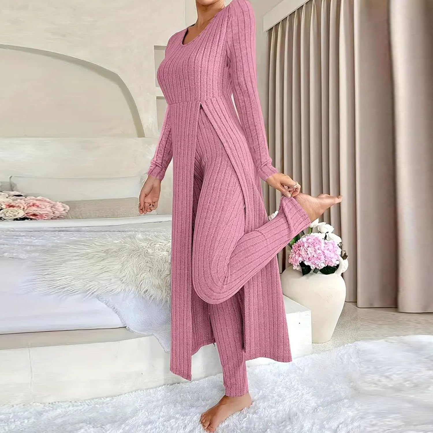 Women Thermal Underwear Set plus size Slim Fit Long Johns Base Layer Fall Winter Warm Pajamas Top and Bottom Suit