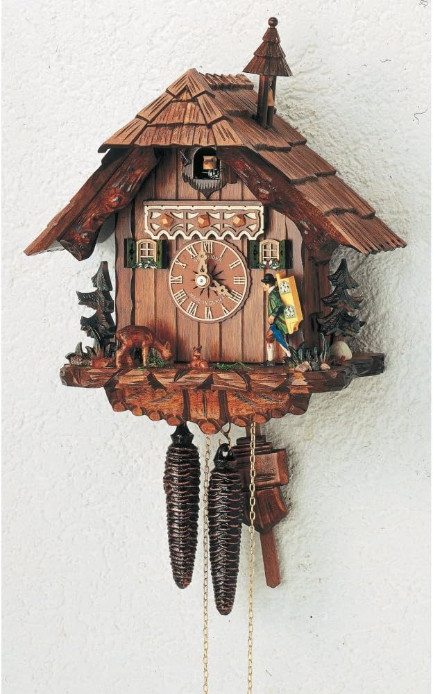 Schneider 11" Chalet Cuckoo Clock with Moving Clock Peddler