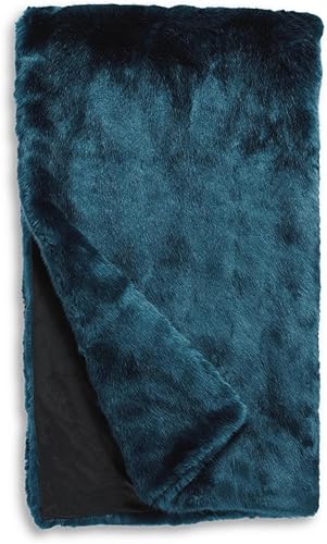 Fabulous-Furs Donna Salyers Couture Collection - Manta de piel sintética de visón zafiro, 60 x 86 pulgadas