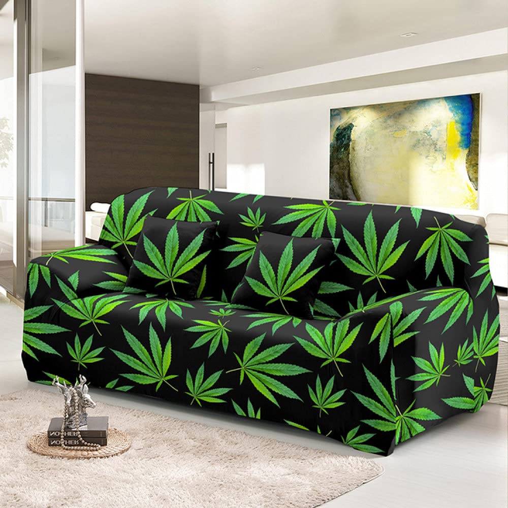 Housse de canapé salon extensible motif feuilles pour redécorer votre intérieur