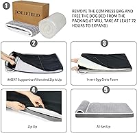 Vista 8 de Orthopedic Dog Bed Large Sized Dog with Pillow 36''X24'', Waterproof Soft Comfortable Egg Crate Foam Pet Crate Beds Mat with Removable Washable