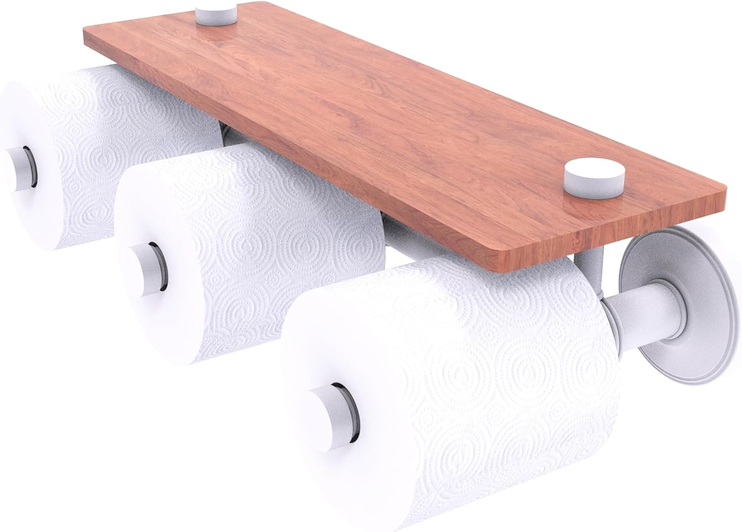 Allied Brass PR-35-3S-IRW Prestige Regal Collection Horizontal Reserve 3 Roll Wood Shelf Toilet Paper Holder, Antique Brass