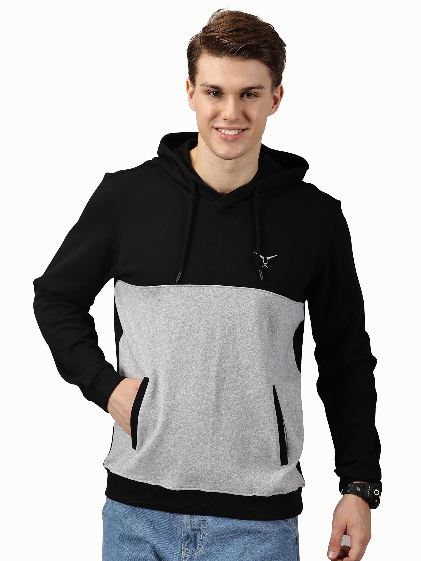 - Men's Cotton Colour Blend Solid Hoodies | Regular Fit High Neck Full Sleeve Sweatshirt | Everyday Comfort and Warmth | Stylish Hooded Jacket for Men