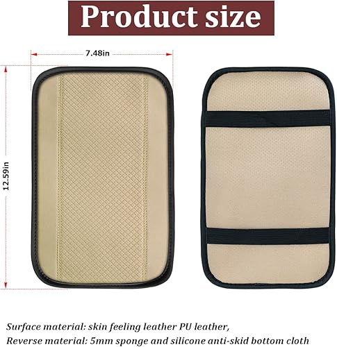 Miniatura 2 de Almohadilla para consola central de automóvil, funda de piel sintética, impermeable, antideslizante, suave, protector de cojín, accesorios de