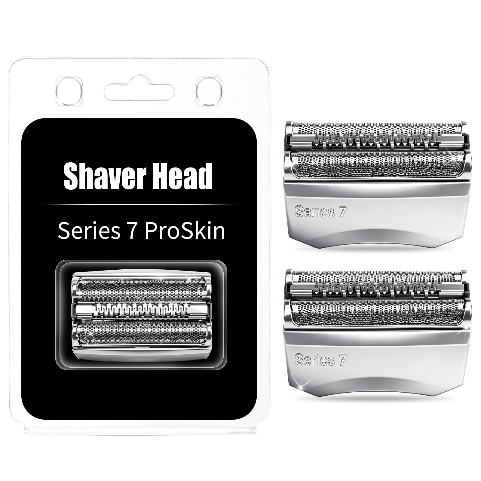 HONGNAL 2Pack Series 7 Replacement Head for Braun Series 7 Foil Shaver Replacement Heads Compatible with 70s Replacement Compatible with Series 7 Shavers 70s 720,750CC, 760CC,790CC,9565 Foil Shaver