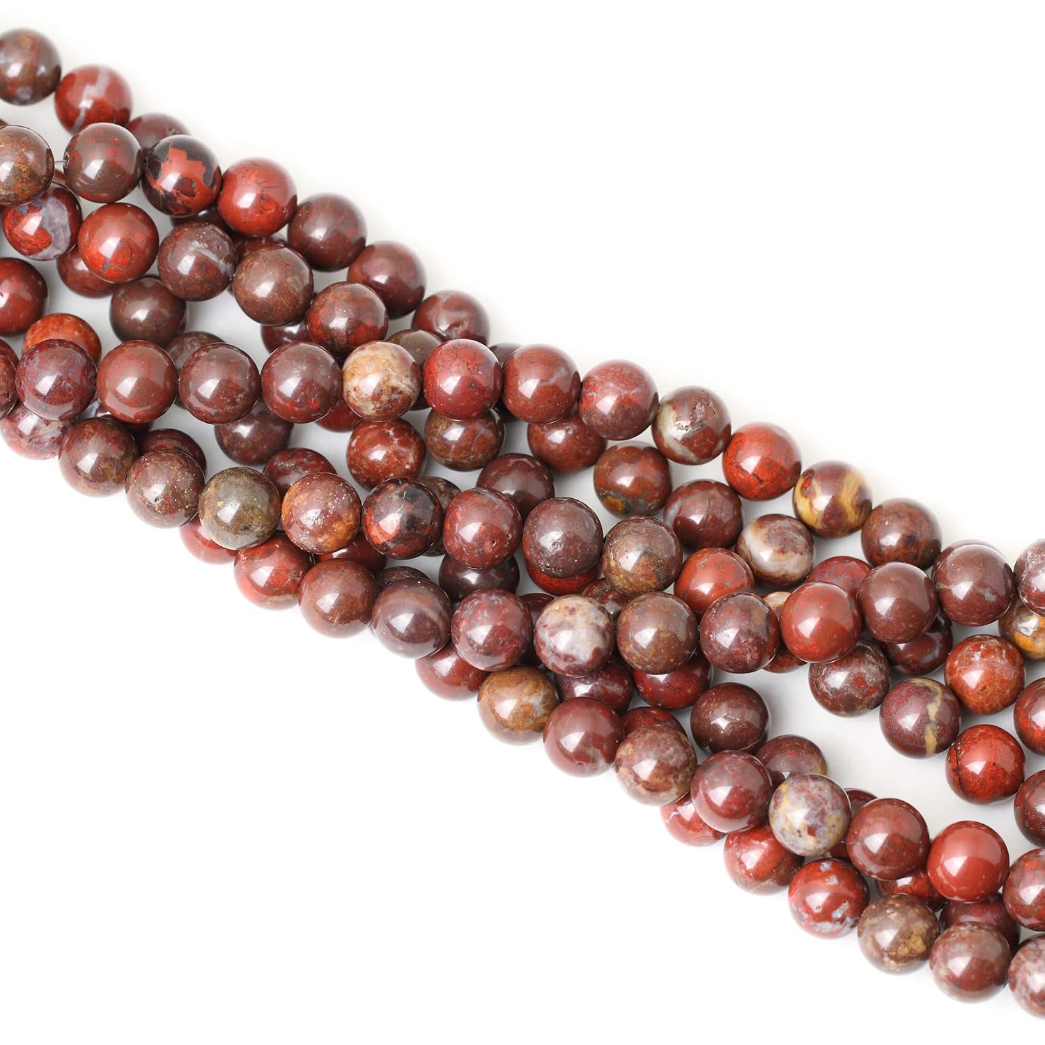 35PCS 10mm Natural Red Brecciated Jasper Gemstone Round Loose Beads Stone Beads for Jewelry Making DIY 1 Strand 15" - Image 4