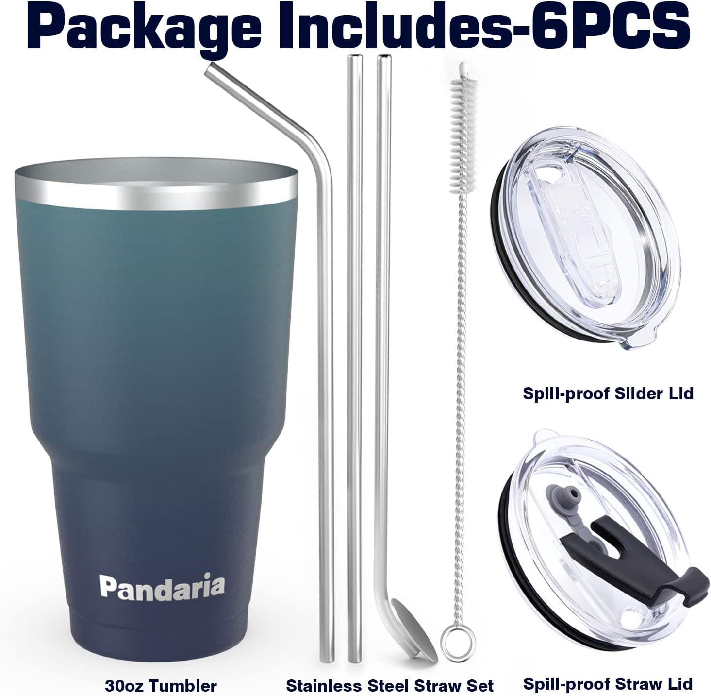 30 oz Tumbler Cup with Lids and Straws, 100% Leak-Proof, Cupholder Friendly Insulated Cup with Straw, Double Wall Powder Coated Stainless Steel Tumbler, Ideal Gift for All Occasions (Boss) - Image 2