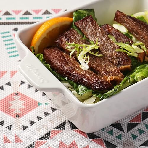 Miniatura 33 de Sweejar Ceramic Baking Dish, Rectangular Small Baking Pan with Double Handles, 20 Oz for Cooking, Brownie, Kitchen, 6.5 x 4.9 x 1.8 Inches(Red)