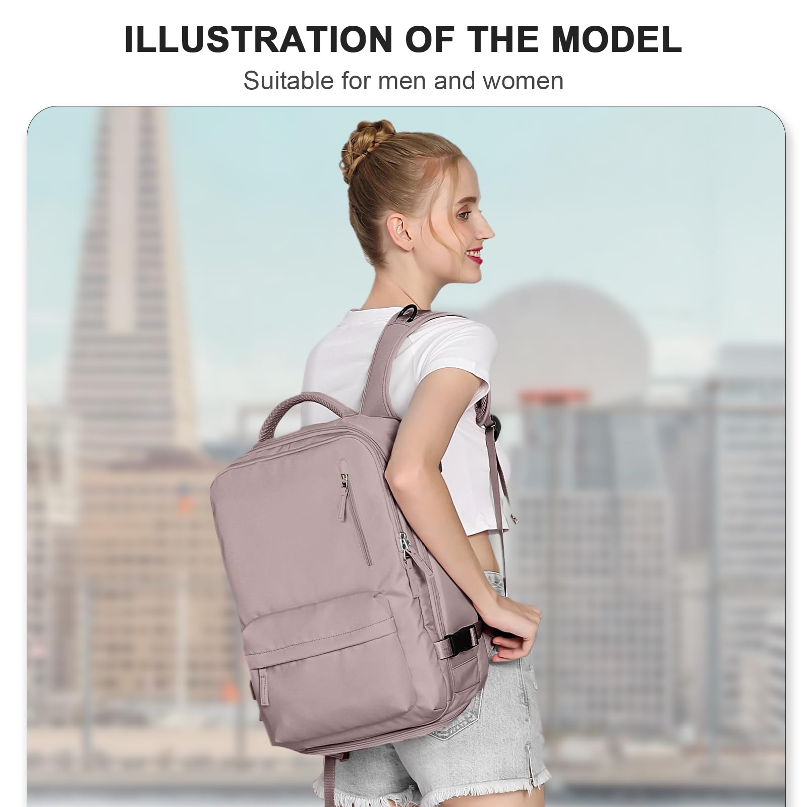 SZLX Zaino Ryanair 40x20x25 Bagaglio a Mano Easyjet 45x36x20 Zaino Borsa da Cabina Donna Zaino Uomo Impermeabile con USB Zaino da Viaggio Aereo con Porta Scarpe Borsa da Viaggio Laptop Travel Backpack