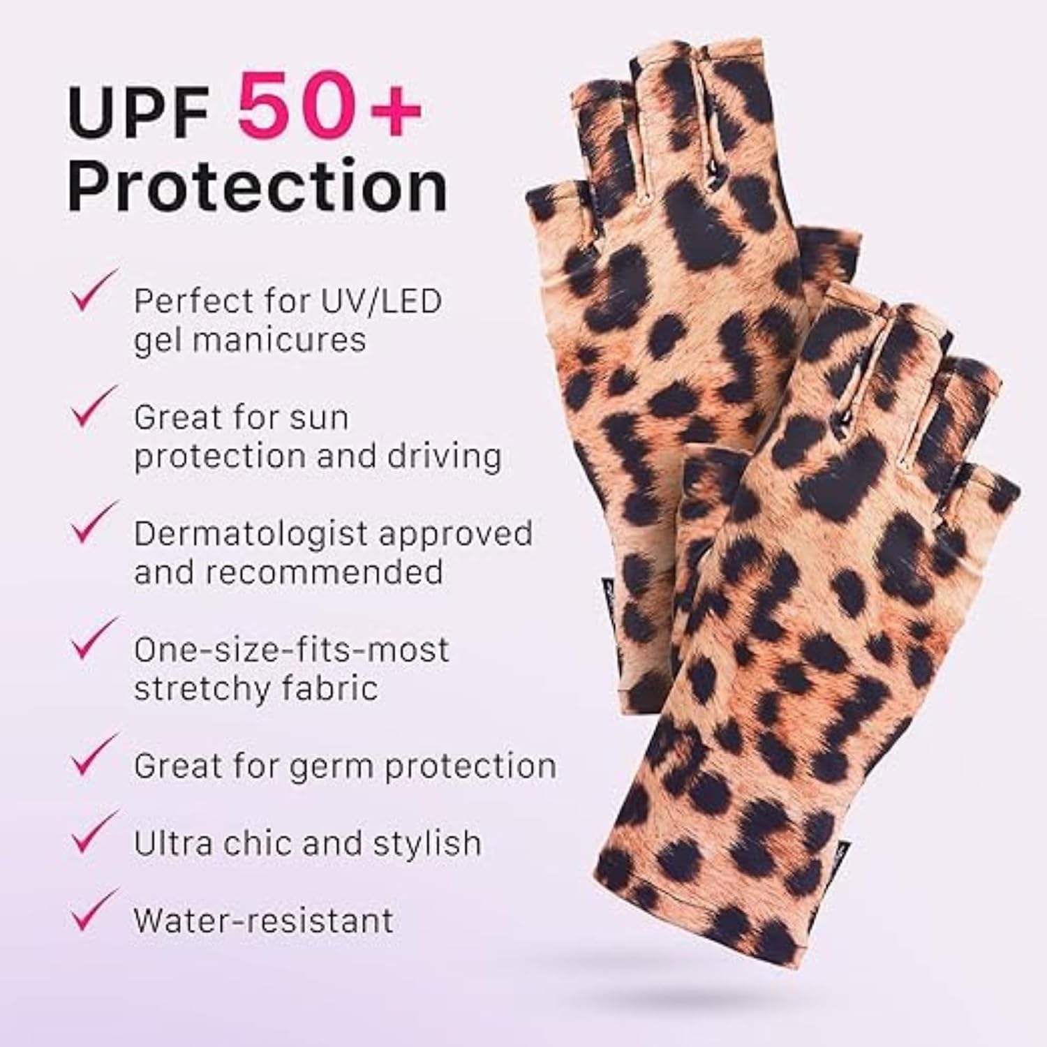 ManiGlovz -The Original Dermatologist Recommended UPF 50+ UV Protective Manicure and Sunblock Fingerless Gloves, Sun Protection, Driving and Gel Manicure Gloves in Black