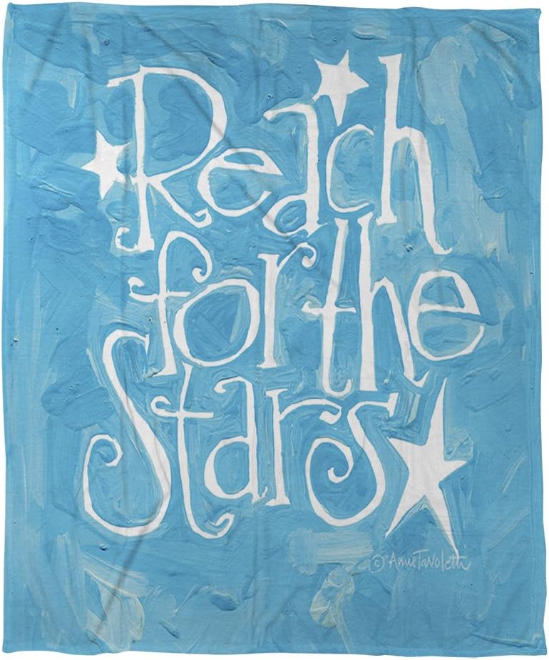 Manual Woodworkers & Weavers Coral Fleece Throw Blanket, 50 by 60-Inch, Reach for The Stars