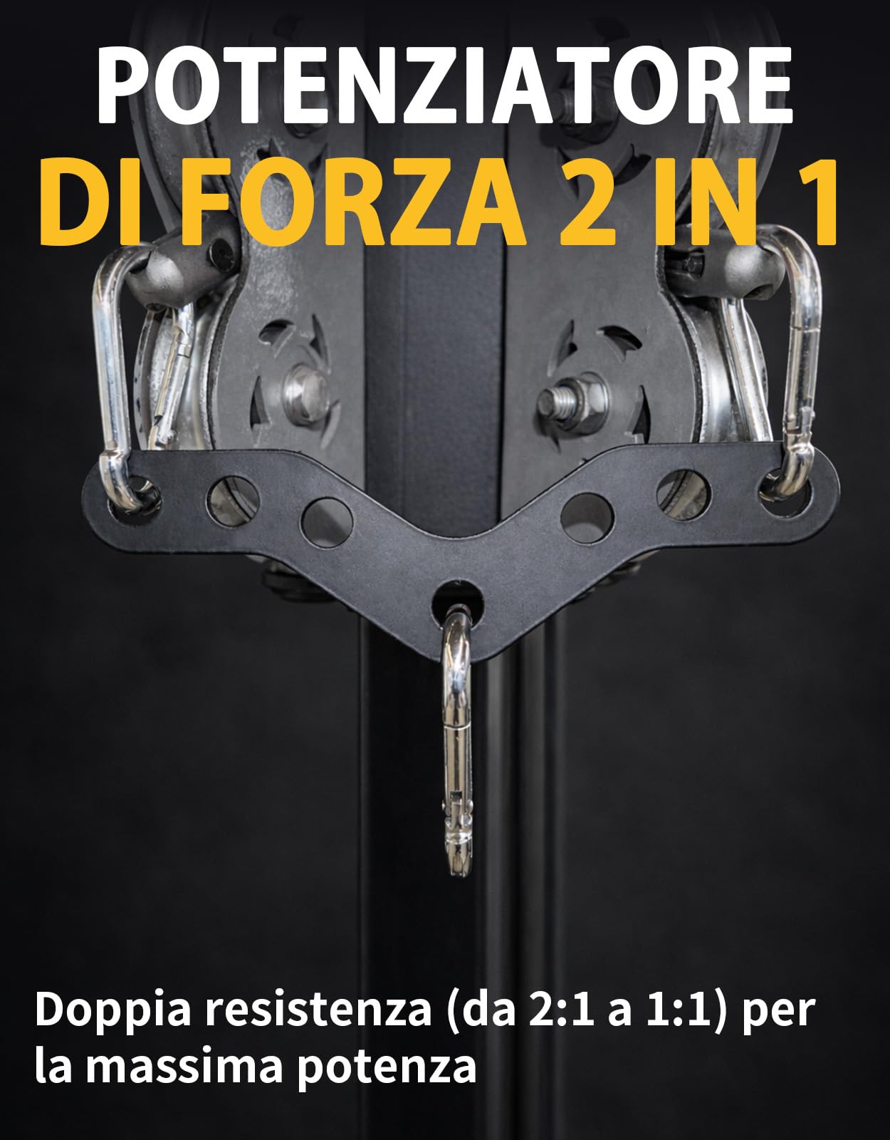 Adattatore 2:1 per Accessori Cavo, Barra LAT Pulldown Regolabile, Accessori per Macchine con Cavi da Palestra – 15cm