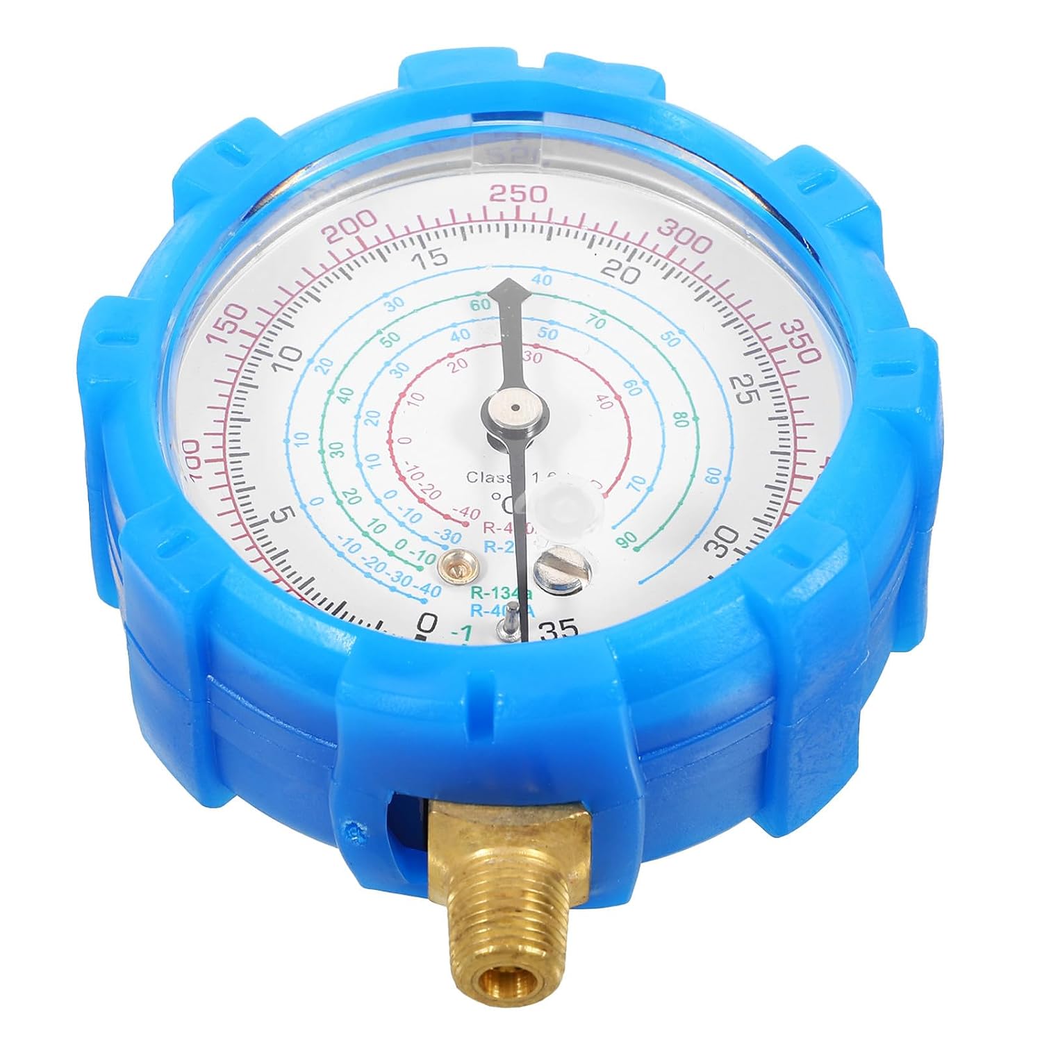 Cabilock Ac Refrigerant Charging Gauge for Air Conditioner with Precise Measurement, Versatile Tool Made of Copper and Abs, Blue Pressure Gauge for HVAC System Maintenance