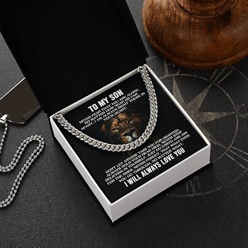 Miniatura 5 de Collar de cadena cubana To My Son de mamá, collar de hijo de papá, collares de madre e hijos, regalos para hijos de padre, regalos para él,