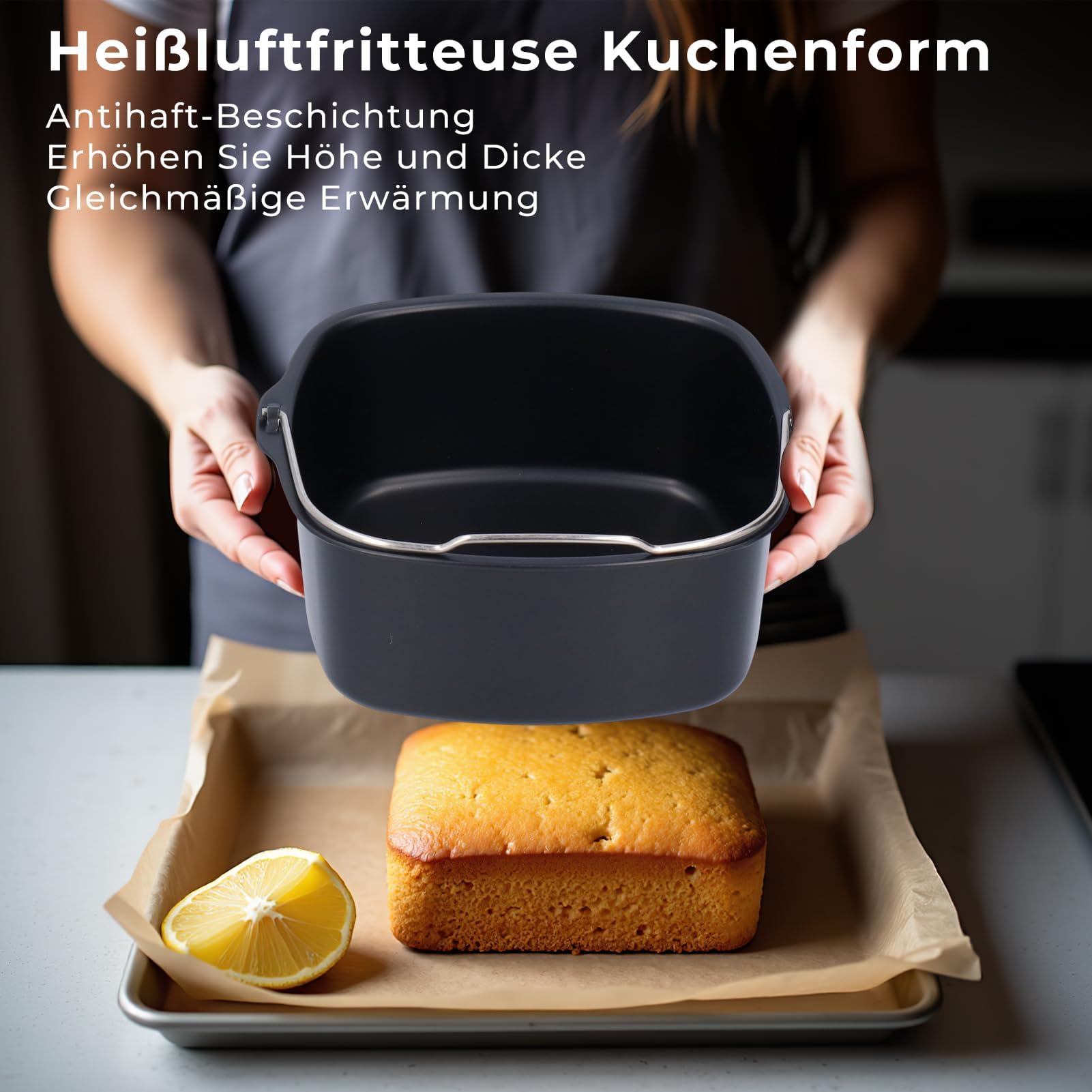 Ejoyous Foremka do frytkownicy na gorące powietrze, forma do pieczenia ciasta, Airfryer, akcesoria, patelnia do pieczenia chleba, frytkownica do HD9925 HD9860 HD9905 01 (18 cm), EJOYOUSO62CYS8TFK-11