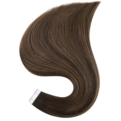 Miniatura 9 de Full Shine - Extensiones de cabello humano con cinta adhesiva, 18pulgadas, color castaño oscuro 2 a castaño cenizo 8 y 2, 1.76oz, 20unidades