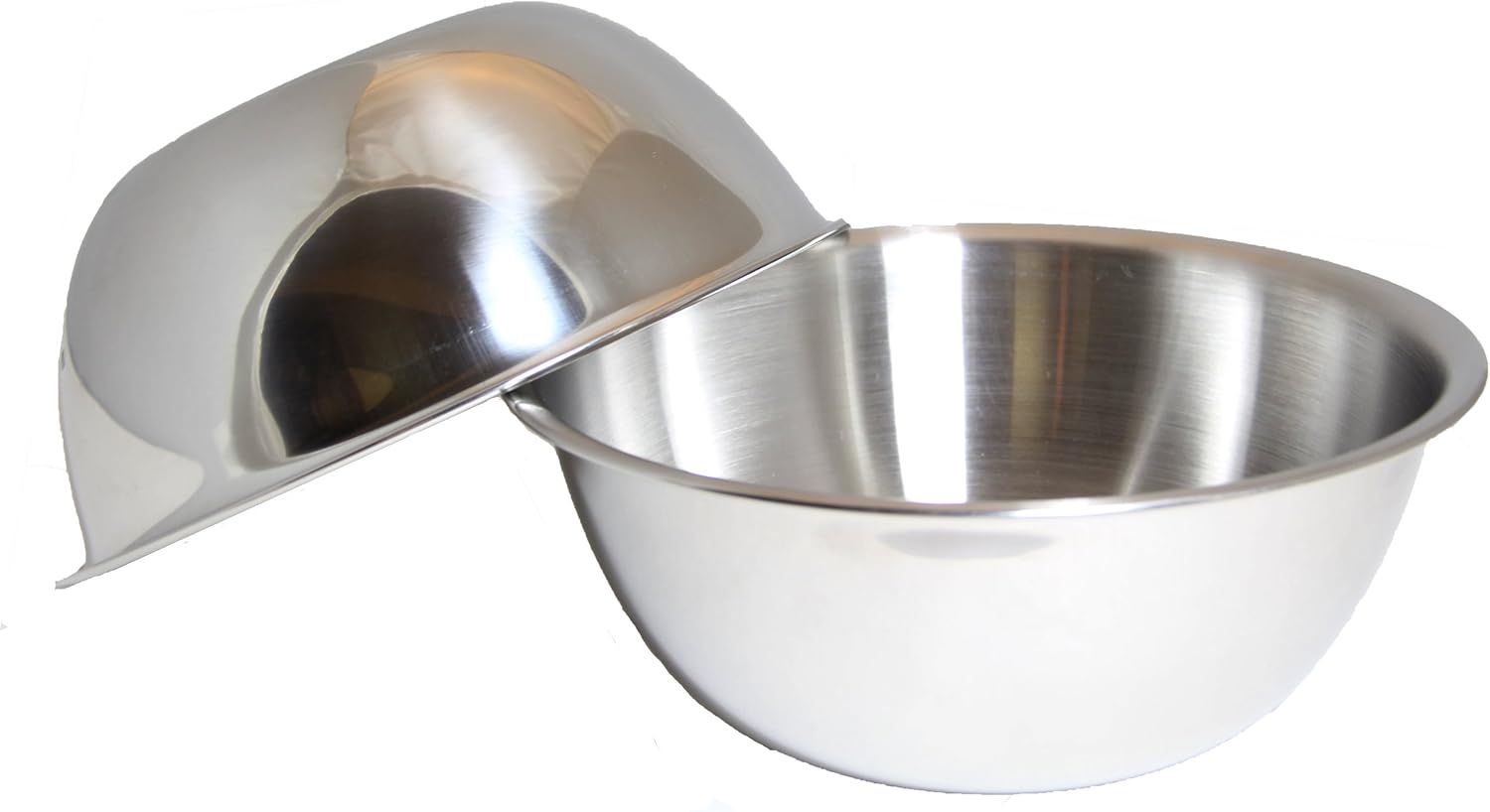 SET OF 2, 5-Quart Heavy-Duty Deep Stainless Steel Flat Base Mixing Bowl