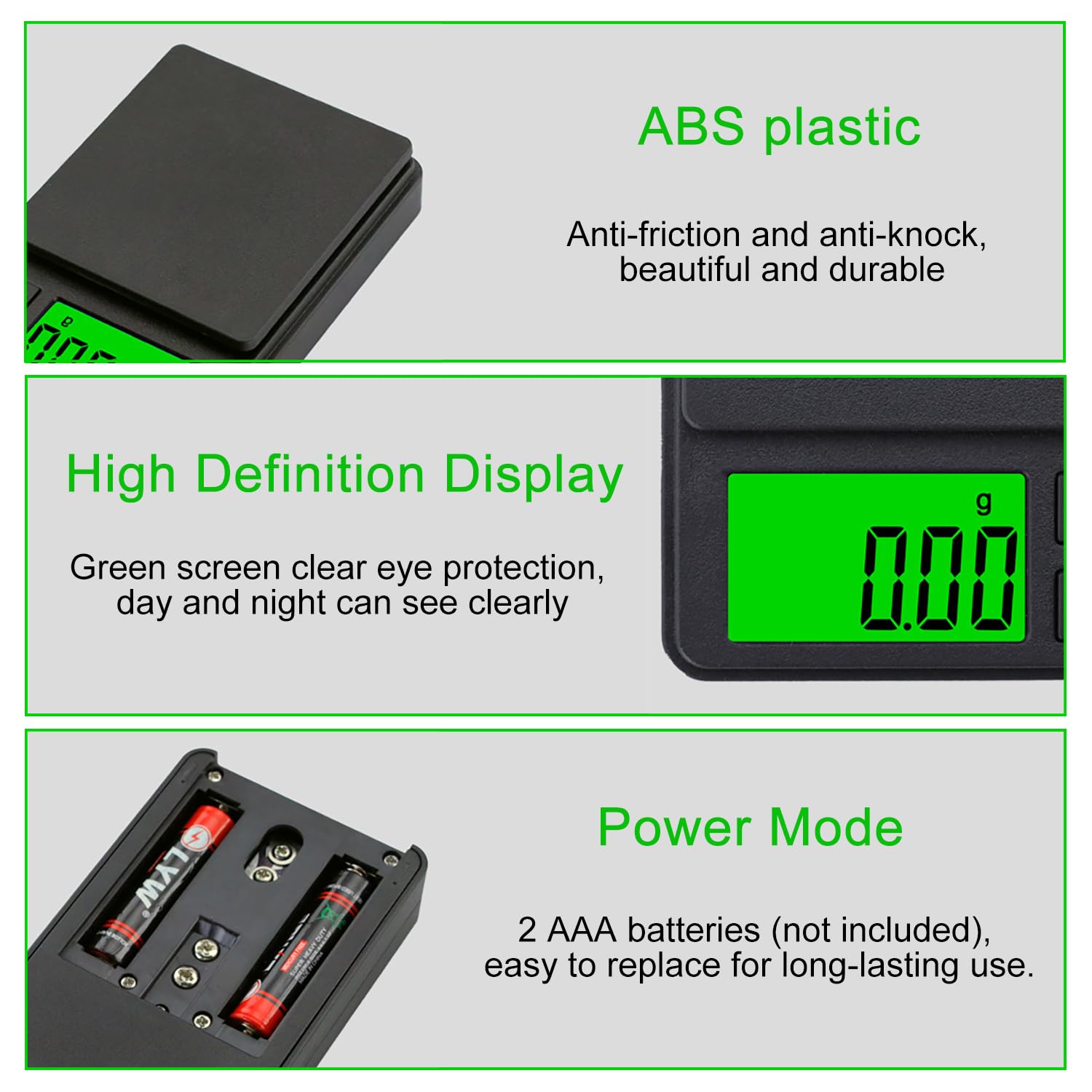 Balance de cuisine numérique portable GeekerChip 0,01 g/1000 g écran LCD