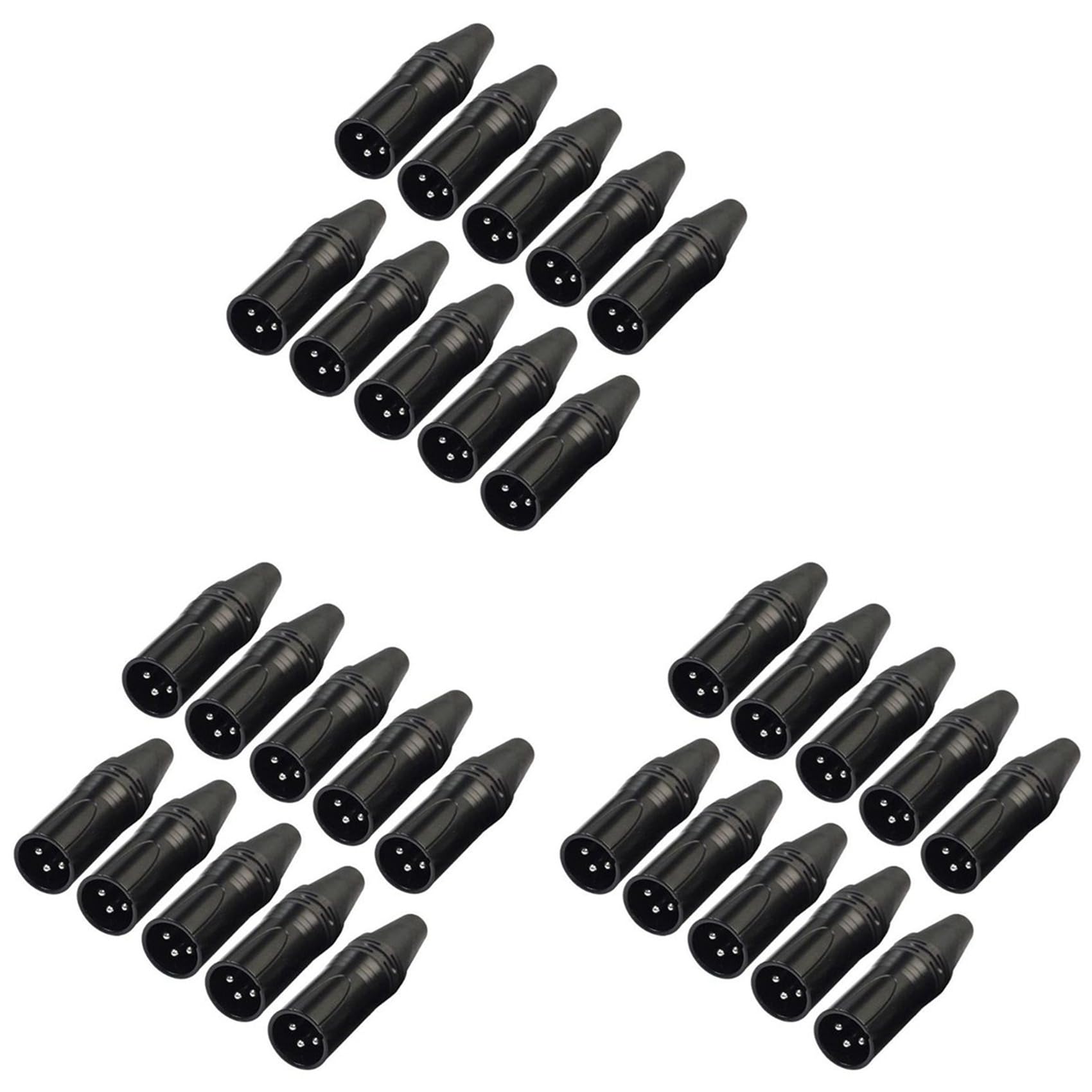Jnchdghwa Men's Black 30Pcs Diy 3Pin Xlr Adapter Socket Xlr Aviation Connector Welding Head Microphone Cable Connector()