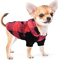 Vista 2 de Suéteres navideños para perros pequeños, ropa de forro polar con capucha para perro, suéter de invierno para chihuahua cachorro lindo y cálido