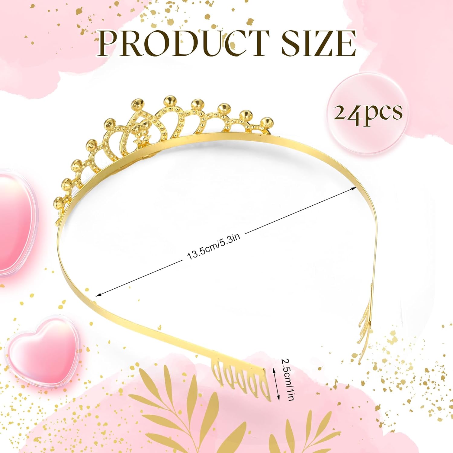 24 Pcs Crystal Tiara Crowns for Women Bulk Rhinestone Princess Headband Crown with Combs Tiaras for Pageant Bridal Shower Wedding Birthday Prom Party Gifts - Image 2