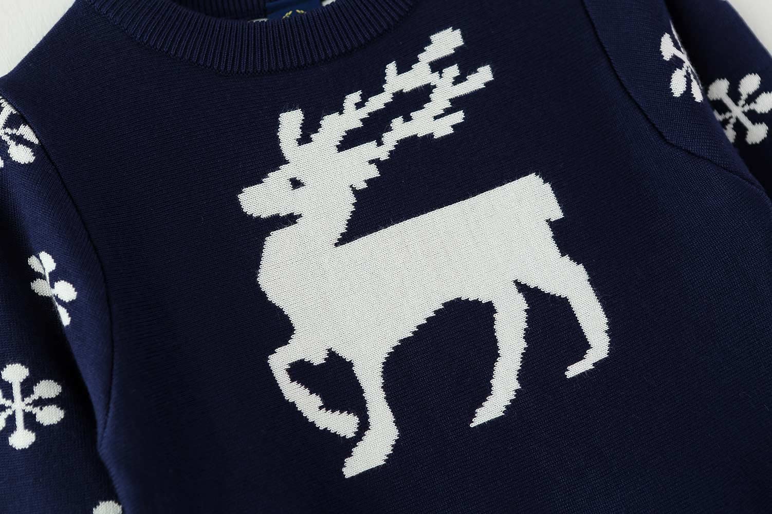 Smiling Pinker Girls Warm Ribbed Knit Dresses Xmas Reindeer Snowflake Jumper Swing Dress Santa Present